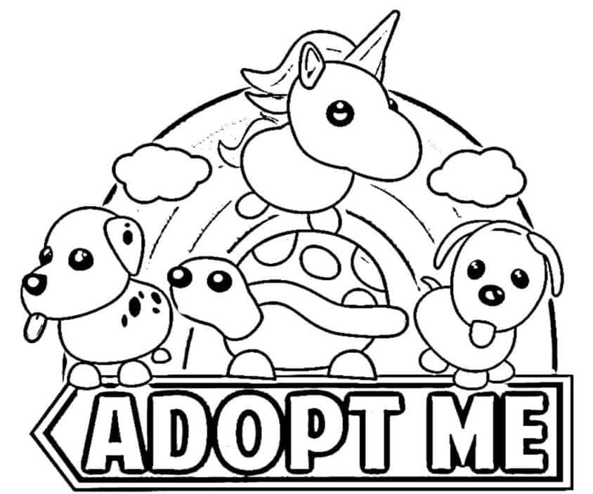 Bedava Yazdırılabilir Adopt Me Boyama Sayfası