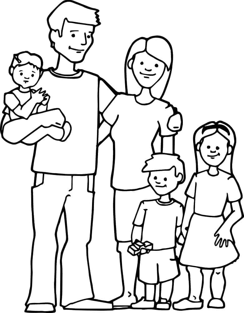 Bedava Yazdırılabilir Aile Boyama Sayfası