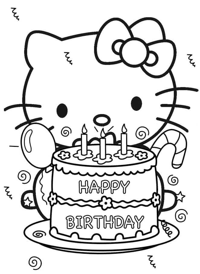Bedava Yazdırılabilir Hello Kitty Boyama Sayfası