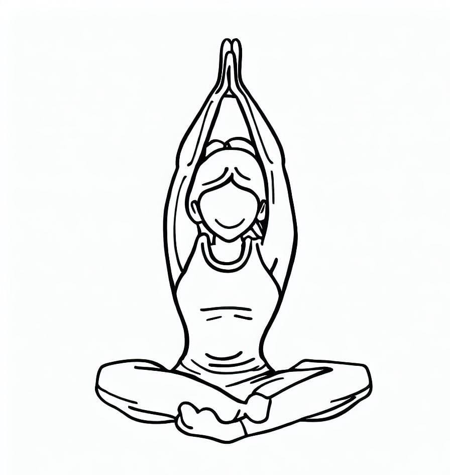 Bedava Yazdırılabilir Yoga Boyama Sayfası