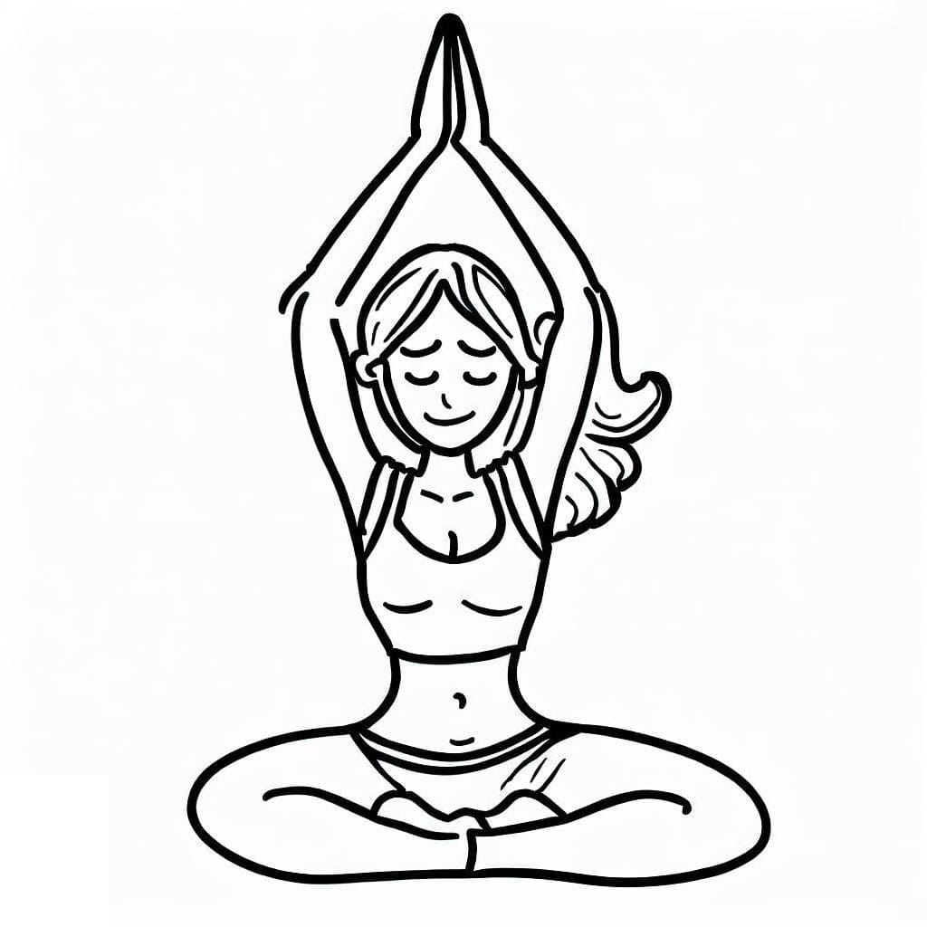 Bedava Yoga Görseli Boyama Sayfası