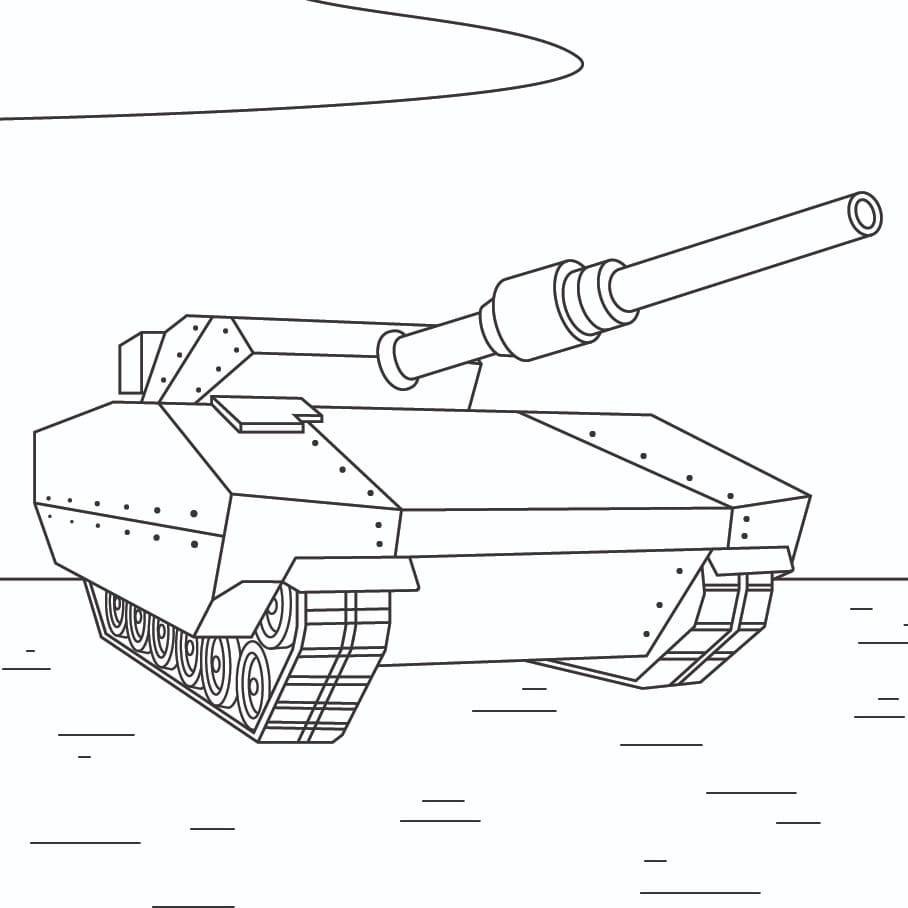Bedava yazdırılabilir tank çizimi Boyama Sayfası