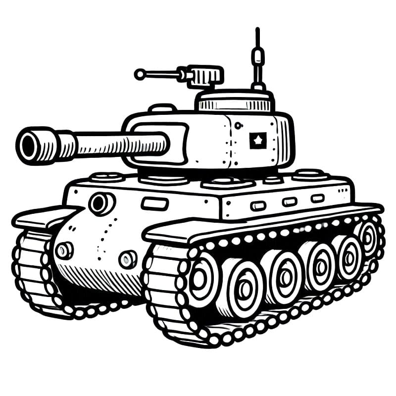 Bedava yazdırılabilir tank resmi Boyama Sayfası