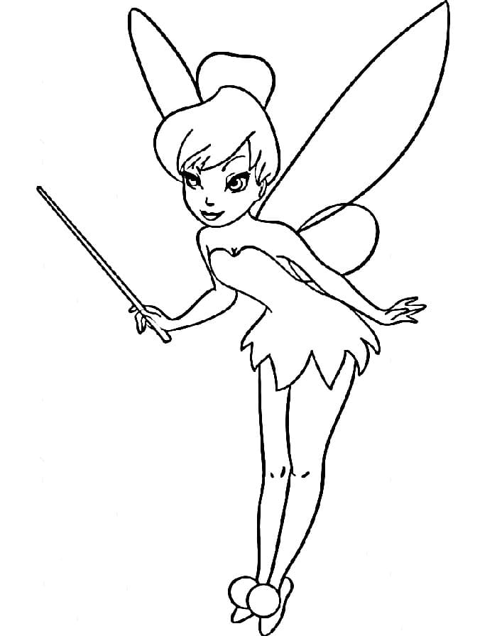 Bedava yazdırılır Tinkerbell Boyama Sayfası