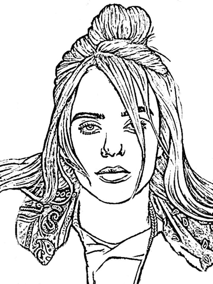 Billie Eilish Çocuklar İçin Boyama Sayfası