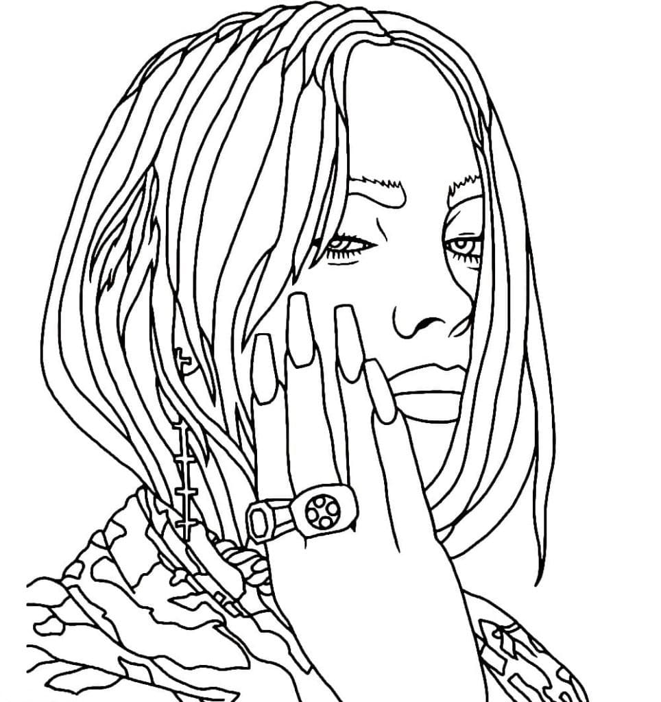Billie Eilish Ücretsiz Çocuklar İçin Boyama Sayfası