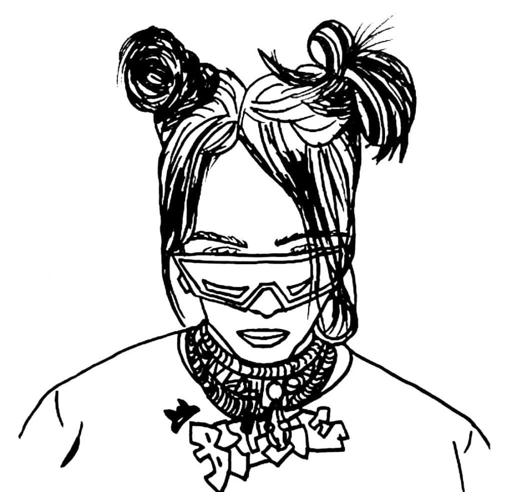 Billie Eilish Ücretsiz Resim Boyama Sayfası