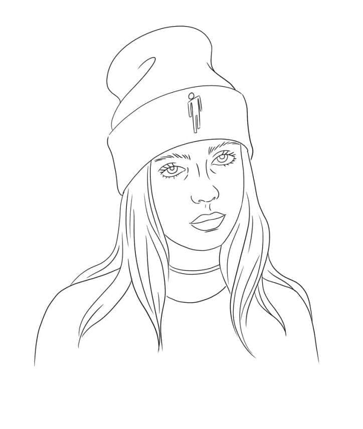 Billie Eilish Ücretsiz Yazdırılabilir Boyama Sayfası