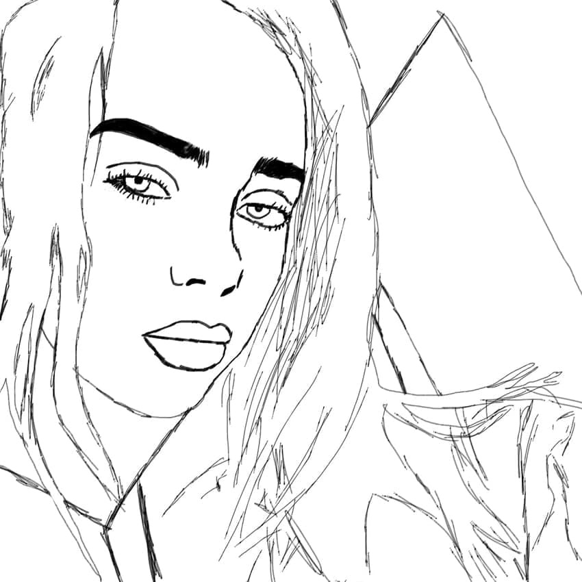Billie Eilish Yazdır Boyama Sayfası