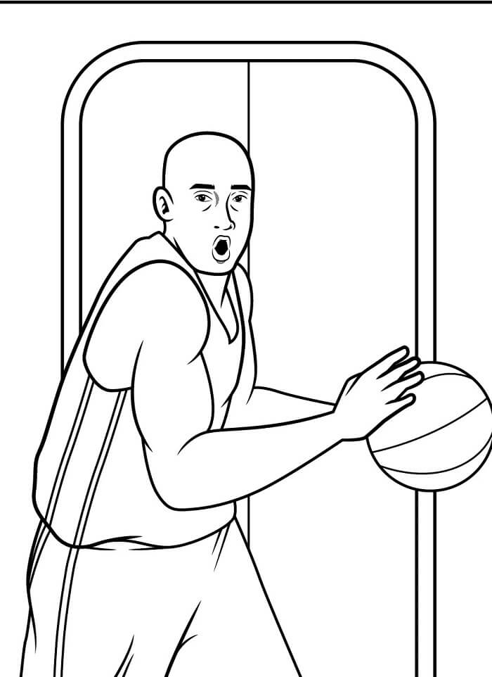 Bir Adam Basketbol Oynuyor Boyama Sayfası