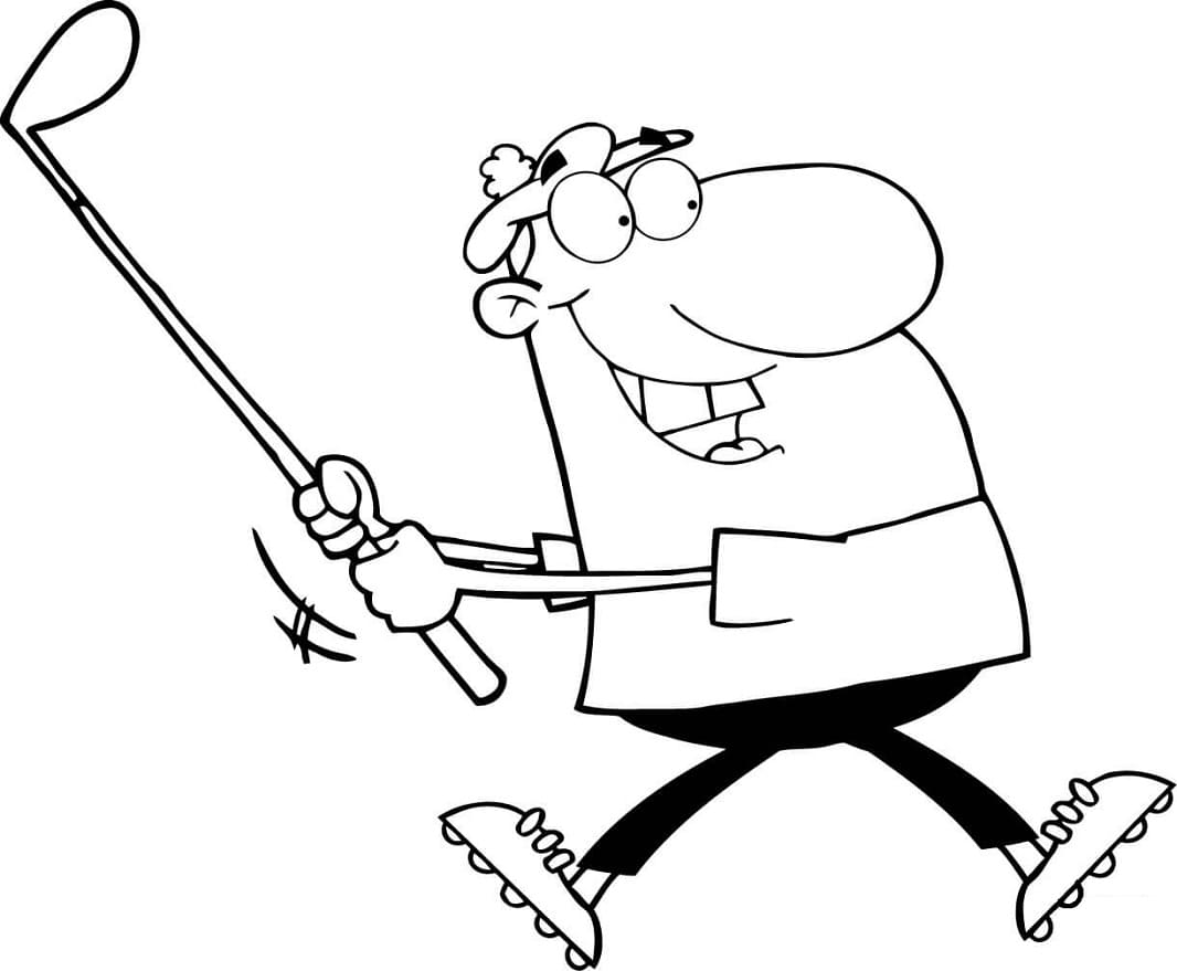Bir Adam Golf Oynuyor Boyama Sayfası