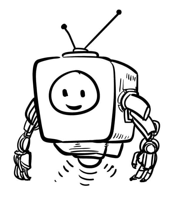 Bir Robot Boyama Sayfası