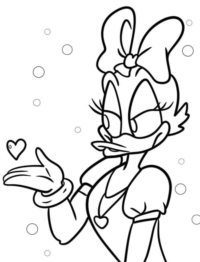 Bir sevimli Daisy Duck Boyama Sayfası