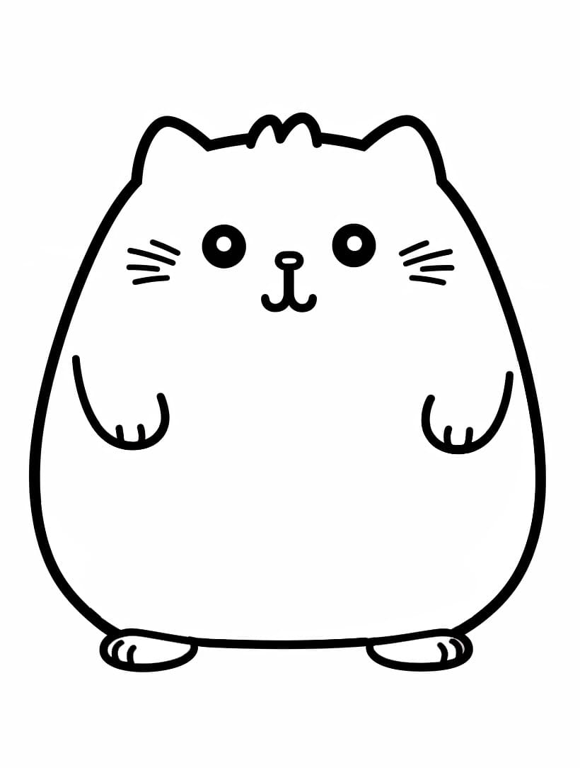 Bir sevimli Pusheen Boyama Sayfası