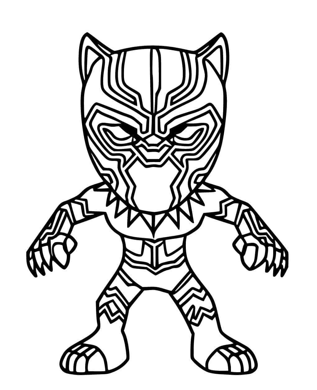 Black Panther Çocuklar İçin Boyama Sayfası