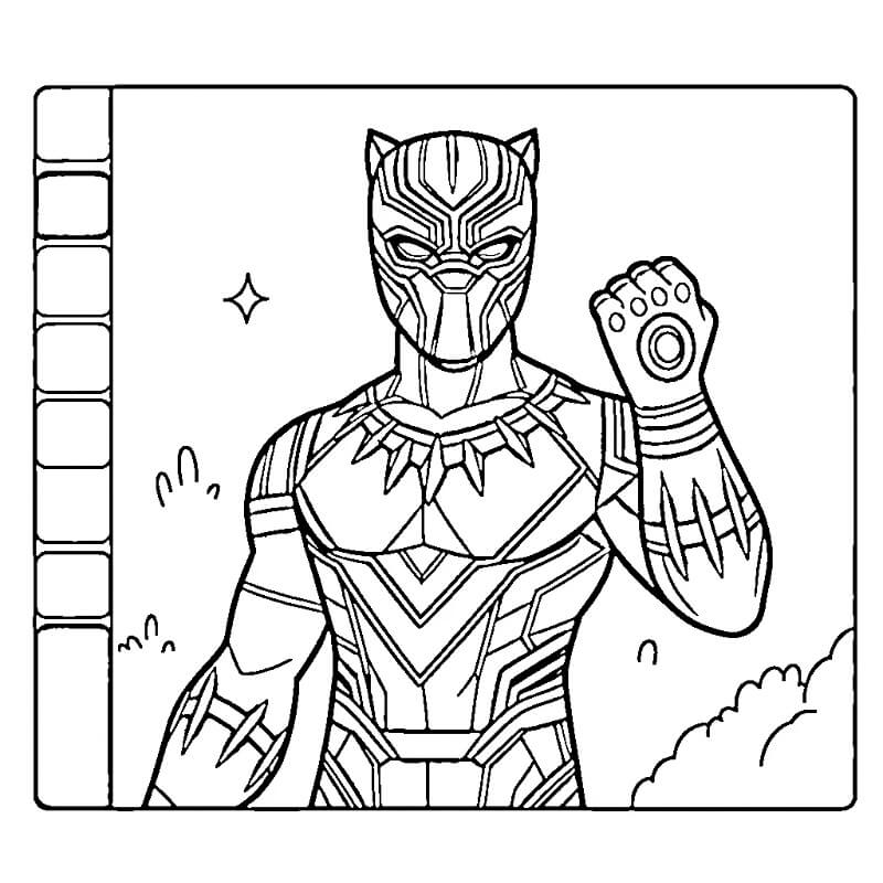 Black Panther Çocuklara Uygun Boyama Sayfası