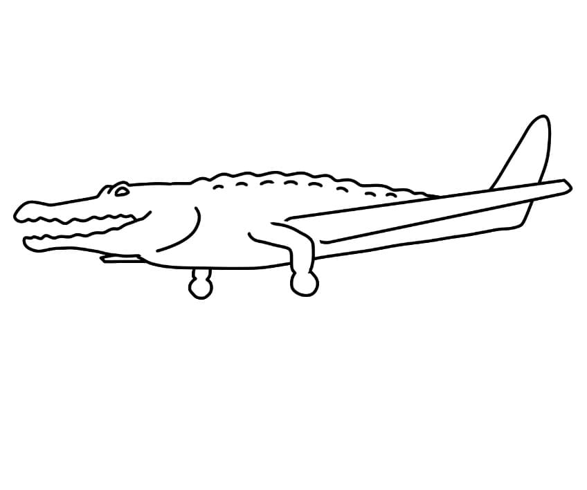 Bombardino Crocodilo Ücretsiz Boyama Sayfası