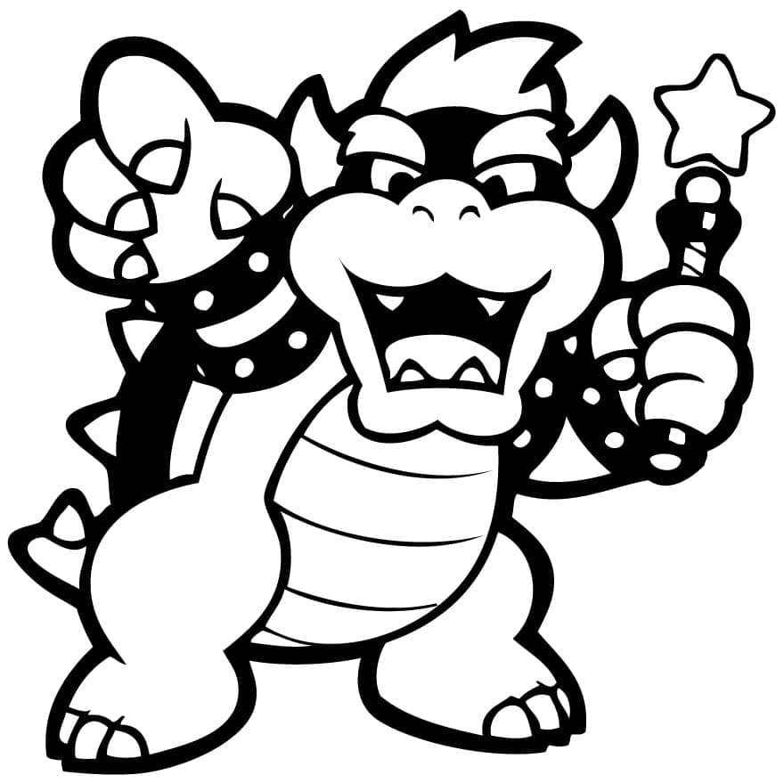 Bowser Çocuklar İçin Ücretsiz Boyama Sayfası