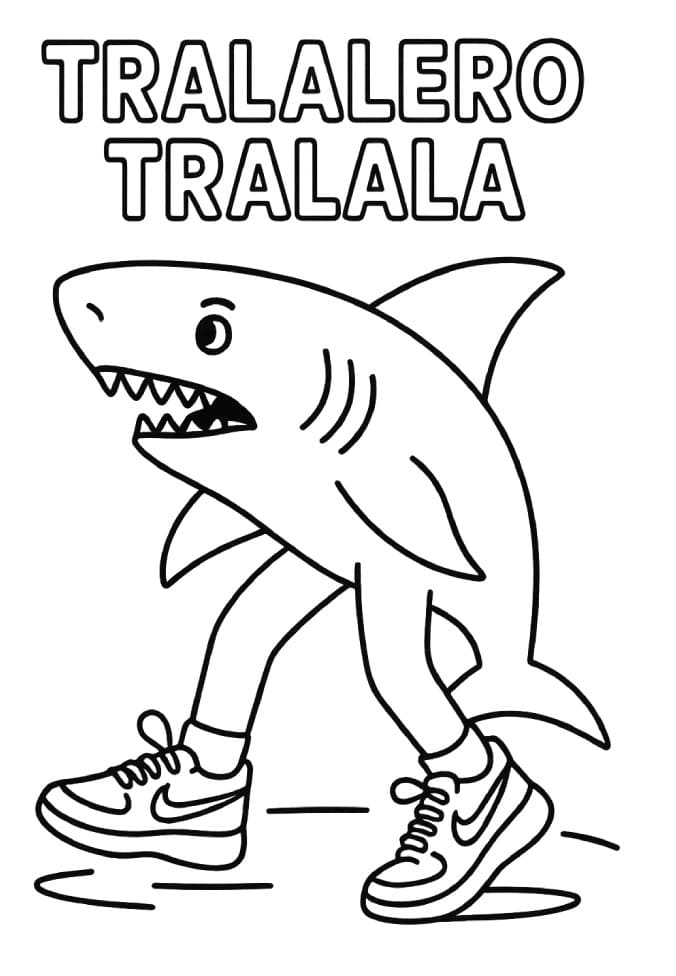 Boyama Tralalero Tralala Boyama Sayfası
