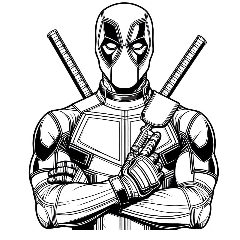 Boyamak İçin Deadpool Boyama Sayfası