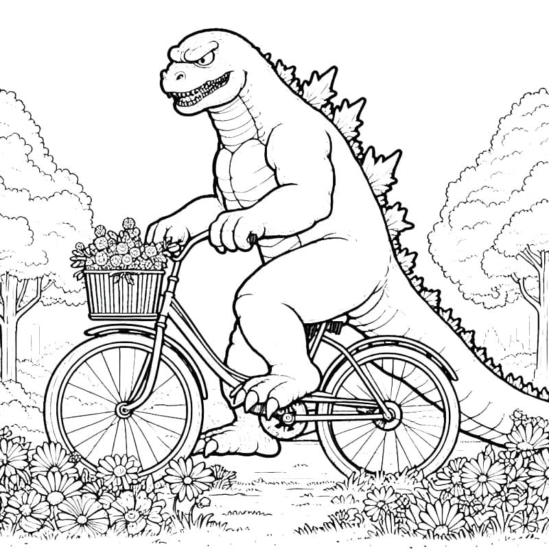 Boyamak İçin Godzilla Boyama Sayfası