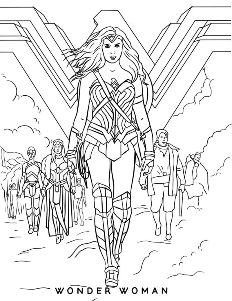 Boyamak İçin Wonder Woman Boyama Sayfası