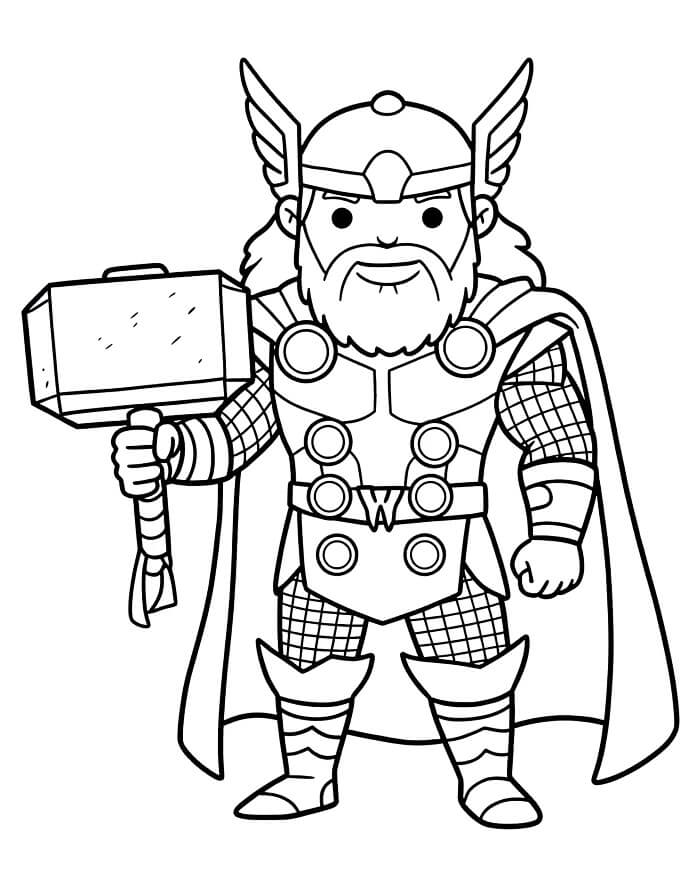 Boyanabilir Thor Resmi Boyama Sayfası