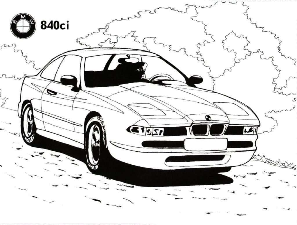 Boyanacak BMW aracı Boyama Sayfası