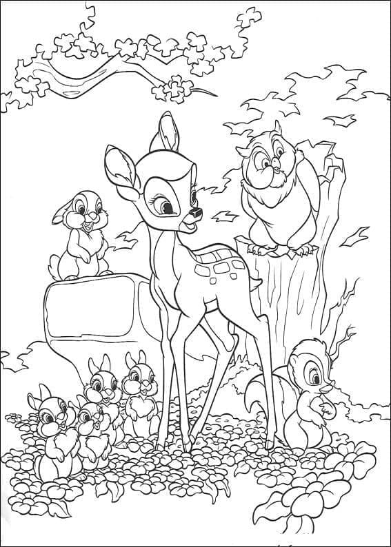 Boyanacak Bambi Boyama Sayfası
