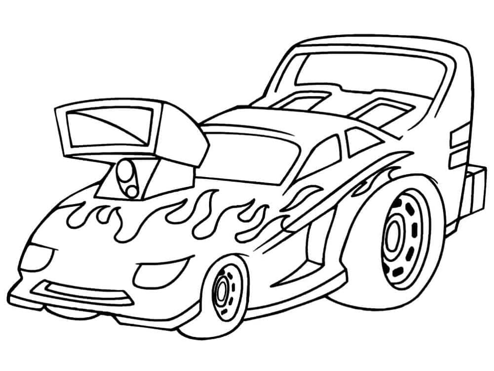 Boyanacak Hot Wheels arabası Boyama Sayfası
