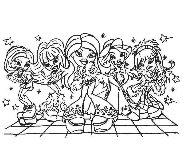 Bratz Ücretsiz Çıktı Boyama Sayfası