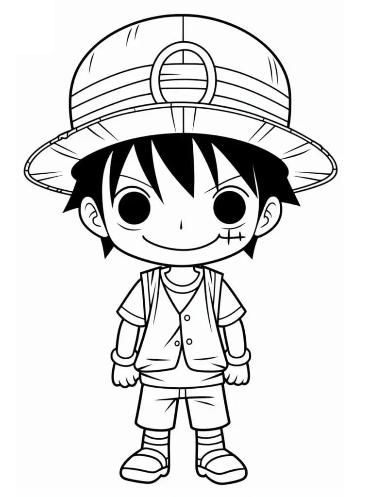Chibi Luffy Boyama Sayfası