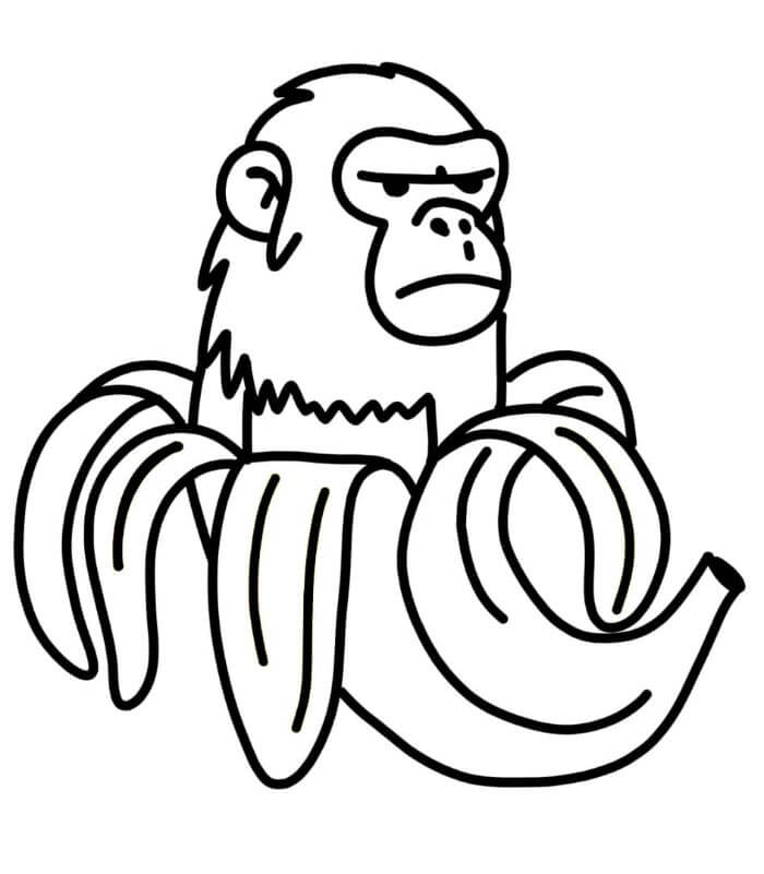 Chimpanzini Bananini Brainrot Boyama Sayfası