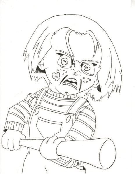 Chucky Baskı için Boyama Sayfası