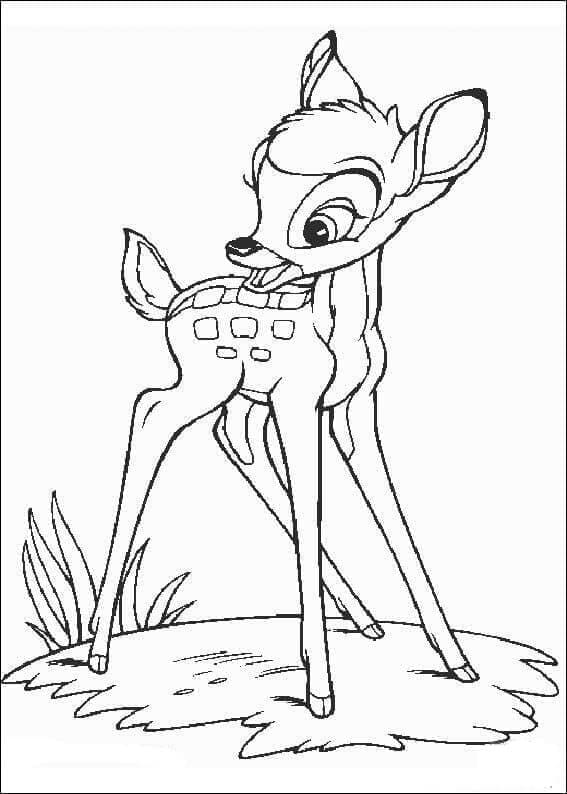Çizgi Film Bambi Boyama Sayfası