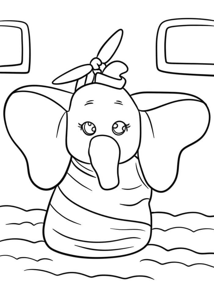 Çizgi Film Dumbo Boyama Sayfası