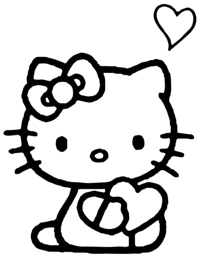 Çizgi Film Hello Kitty Boyama Sayfası