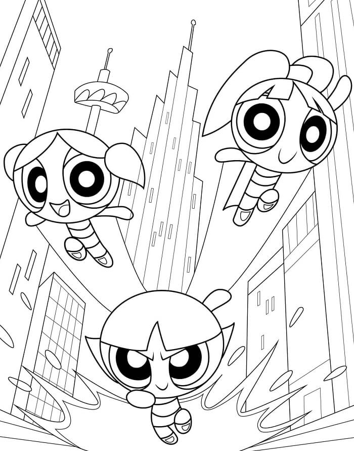 Çizgi Film Powerpuff Girls Boyama Sayfası