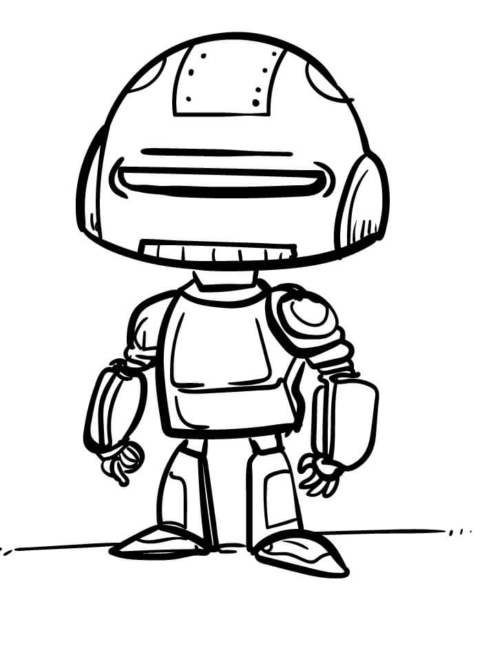 Çizgi Film Robot Boyama Sayfası