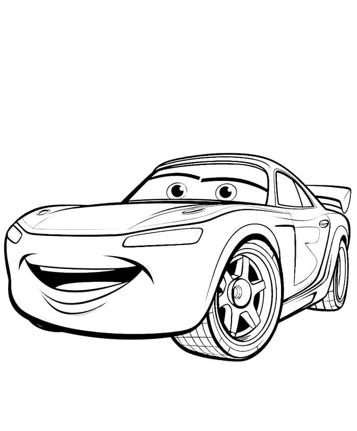 Çizgi Film Şimşek McQueen Boyama Sayfası