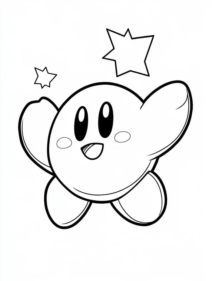 Çizgi Kirby Boyama Sayfası