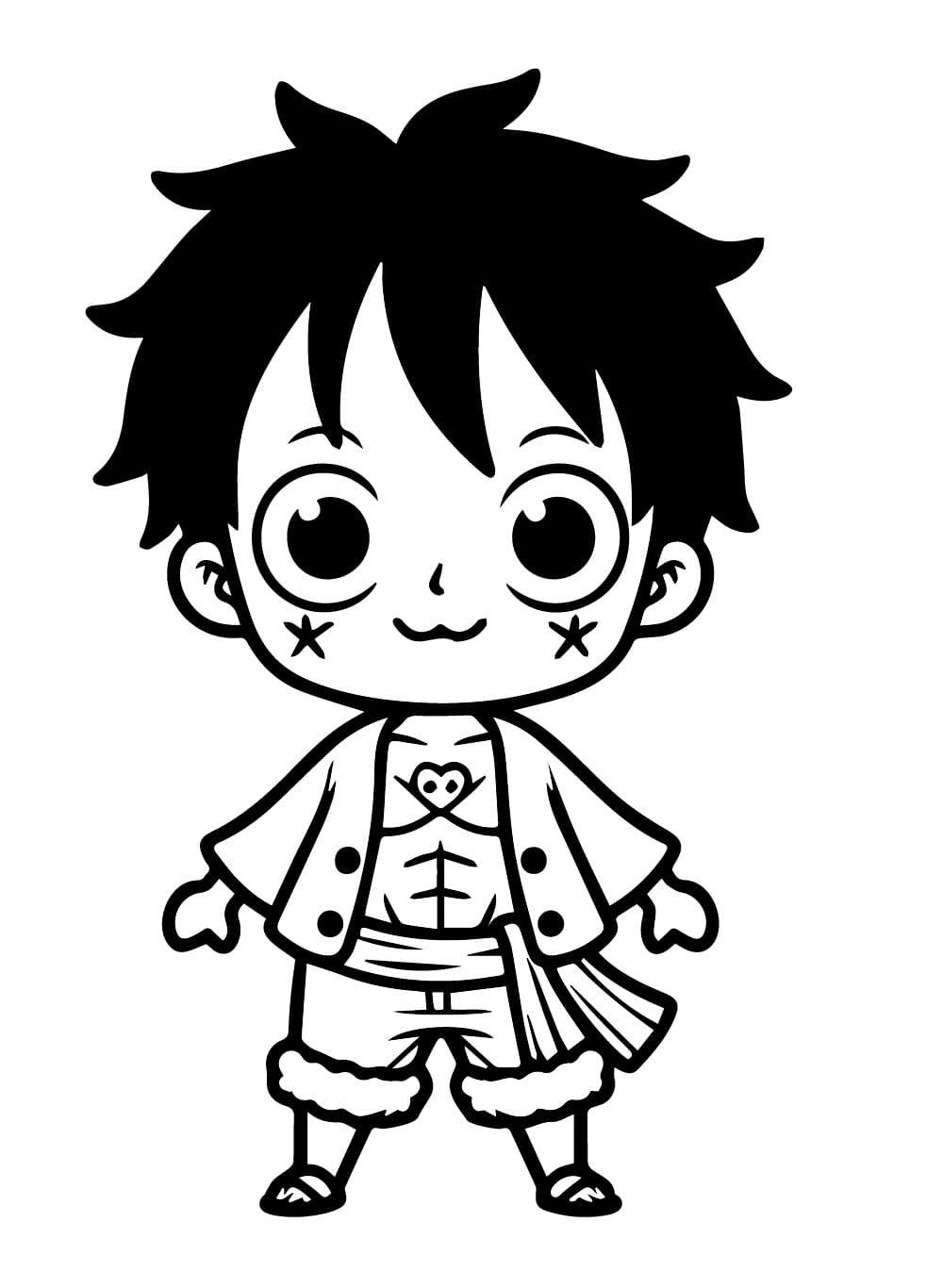 Çizgi Luffy Boyama Sayfası