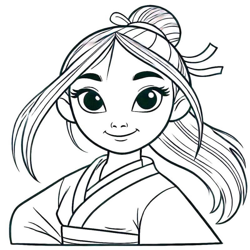 Çocuk Bedava Mulan Boyama Sayfası