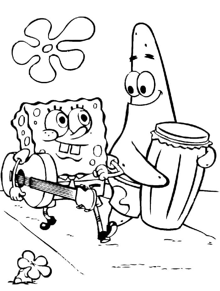 Çocuk SüngerBob Boyama Sayfası