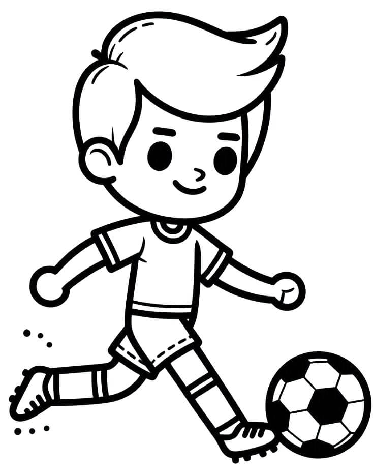 Çocuk ve Futbol Boyama Sayfası