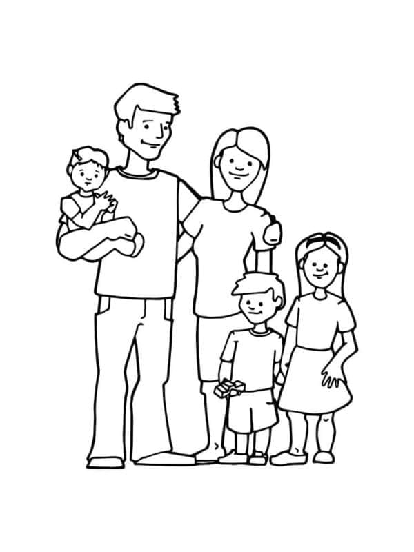 Çocuklar İçin Aile Boyama Sayfası