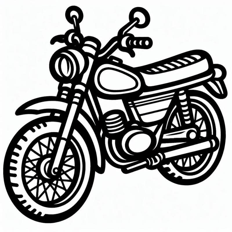 Çocuklar İçin Basılabilir Motosiklet Boyama Sayfası