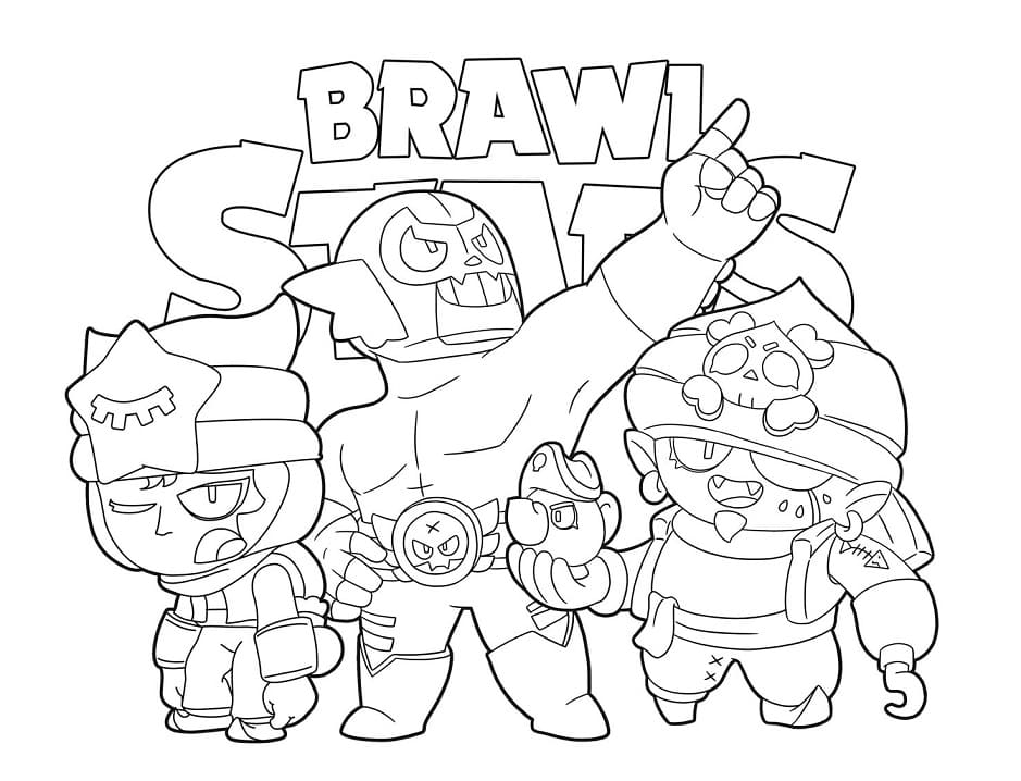Çocuklar İçin Baskı Brawl Stars Boyama Sayfası