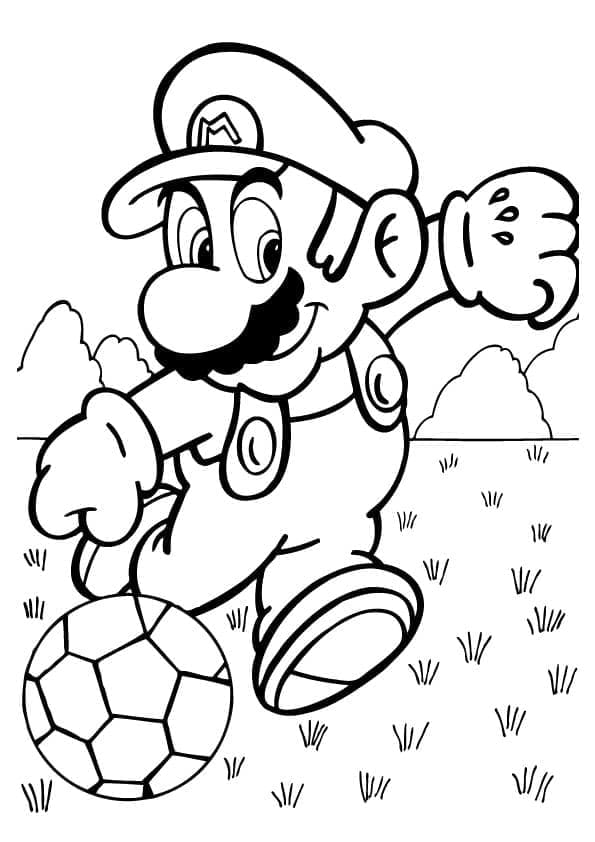 Çocuklar İçin Baskı Mario Boyama Sayfası