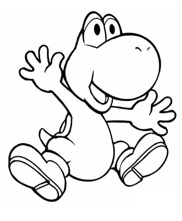 Çocuklar İçin Baskı Yoshi Boyama Sayfası